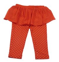 Červené puntíkované legíny s tylovou sukní Carter´s 