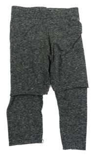 Šedé melírované legíny s našitými kraťasy Nununu