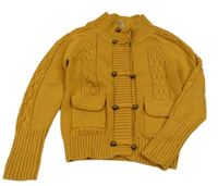 Hořčicový propínací svetr Tiffosi