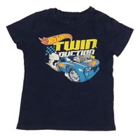 Tmavomodré tričko s potiskem Hot Wheels 
