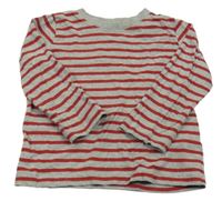 Sivo-červené pruhované tričko M&Co.