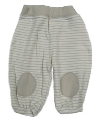 Bielo-béžové pruhované tepláky s nášivkami Matalan