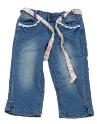 Modré capri rifle s opaskom Kiki&Koko