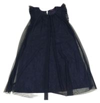 Tmavomodré trblietavé sieťované šaty Alive