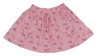 Svetloružová kolová sukňa s kvetmi Topolino