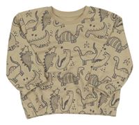 Béžová oversize mikina s dinosaurami Primark
