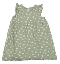 Zelenošedé bavlnené šaty s kvietkami H&M