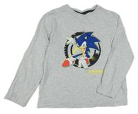Sivé melírované tričko so Sonicem Primark