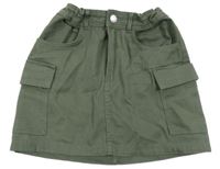 Khaki rifľová sukňa s vreckami H&M