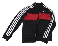 Čierno-červená športová prepínaci mikina s logom Adidas