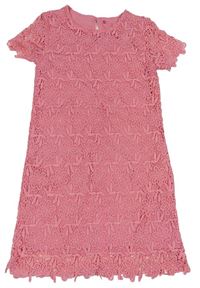 Ružové čipkové šaty s kvietkami YD