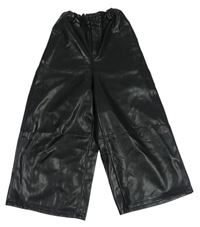Čierne chino koženkové culottes nohavice RESERVED