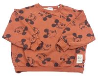 Tehlová oversize mikina s Mickey ZARA