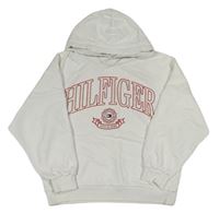 Bílá mikina s logem a kapucí TOMMY HILFIGER
