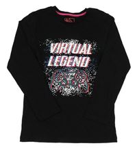 Černé triko s nápisy a ovladačem Matalan