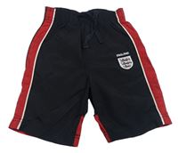 Černo-červené chino šusťákové sportovní fotbalové kraťasy England zn. Next