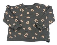 Tmavošedo-pudrová vzorovaná mikina s volánikmi George