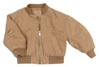 Pudrovo-světlehnědý prošívaný zateplený oversize bomber PRIMARK