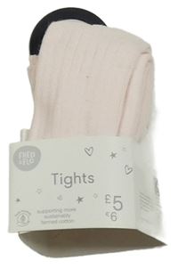 Nové - svetloružové rebrované pančuchy F&F