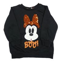 Čierna mikina s Minnie s flitrami PRIMARK