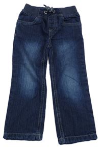 Tmavomodré podšité rifle s úpletový pasom lupilu