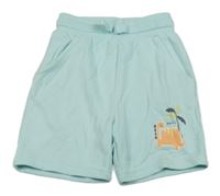 Svetlomodré teplákové kraťasy s dinosaurom a palmou George