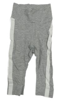 Sivé melírované legíny s bielým pruhom H&M