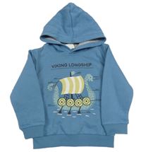 Modrá mikina s drakkarem a kapucí ZY