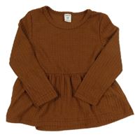 Hnedá rebrovaná úpletová tunika SHEIN