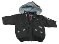 Tmavošedý šusťákový přechodový bomber s odopínacíá kapucňou ESPRIT