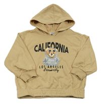 Piesková á oversize mikina s medvedíkom a nápismi a kapucňou LC WaIKIKI