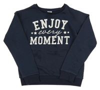 Tmavomodrá mikina s nápismi Y.F.K.