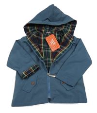 Nové - tmavomodrošedá plátenná jarná bunda s kapucňou PatPat