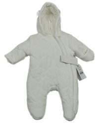 Nové - bílá prošívaná zateplená kombinéza s kapucí s oušky George