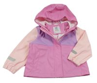 Ružovo-fialovo-svetloružová nepromokavá bunda s kapucňou Kiki&Koko