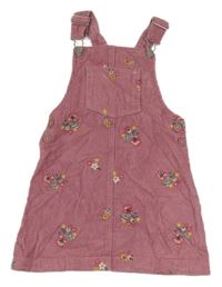 Staroružové menšestrové šaty s kvietkami a vreckom George