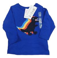 Nové - cobaltově modré triko s dinosaurem M&S