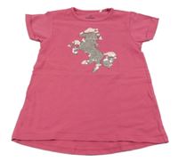 Tmavoružová tunika s koníkem z překlápěcích flitrů Topolino