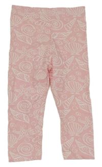 Svetloružové legíny s mušličkami KIDS