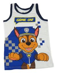 Bielo-tmavomodré tielko s PAW PATROL - Chase nickelodeon