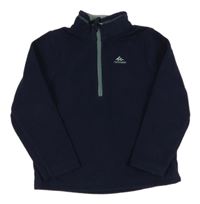 Tmavomodrá fleecová funčkní mikina s logom Quechua