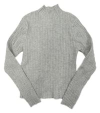 Sivý melírovaný rebrovaný úpletový crop rolák PRIMARK