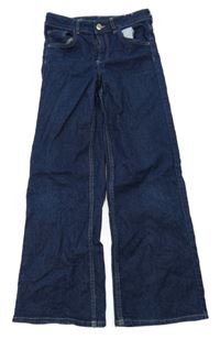 Tmavomodré wide leg waist super stretch rifle H&M