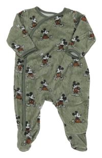 Khaki zamatový overal s Mickey C&A