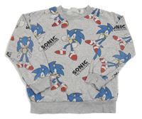 Sivá melírovaná mikina so Sonicem H&M