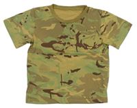 Zeleno-béžové army crop tričko