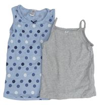 2x Sivá košilka + Modrá bodkovaná košieľka  H&M