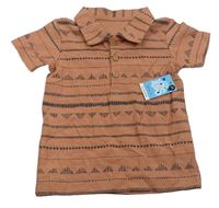 Hnědé vzorované polo tričko Matalan