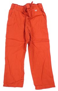 Červené plátěné kalhoty s mašlí H&M