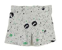 Biele skvrnité bavlnené kraťasy s planetami H&M